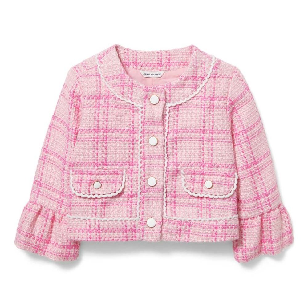 ISO Janie and Jack Pink Plaid Tweed Jacket/Blazer